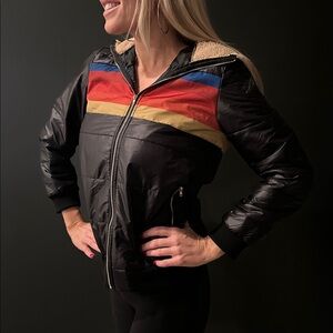 That 70's Striped Hooded Puffer